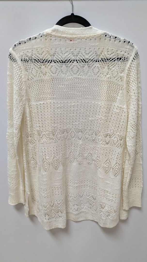 Candie's Ivory Sheer Crochet Knit Cardigan