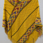 Yellow Multicolor Woven Knit Poncho