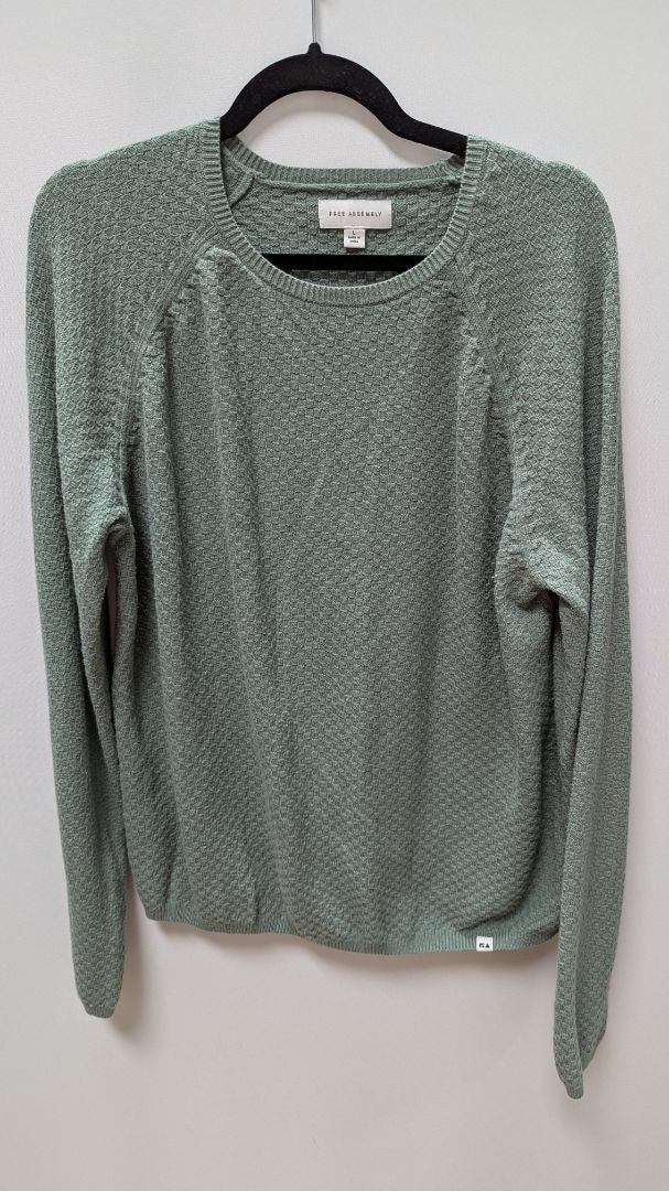 Free Assembly Dark Green Textured Knit Sweater