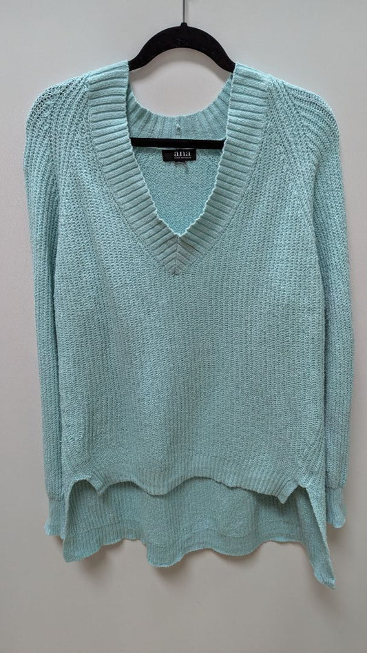 a.n.a Turquoise V-Neck Knit Tunic Sweater