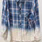 Torrid Blue/Pink Plaid Ombre Tunic Flannel Shirt
