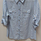 Croft & Barrow Blue/White Striped Button-Down Blouse