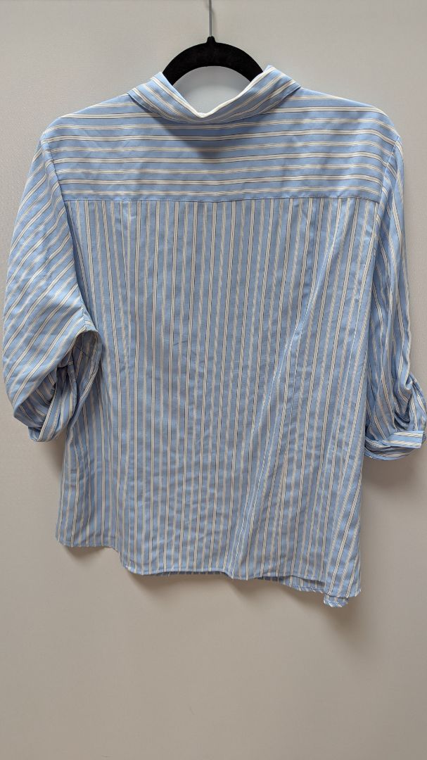 Croft & Barrow Blue/White Striped Button-Down Blouse