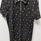 Lovely Bubbly Black Daisy Floral Ribbed Blouse