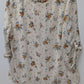 Sara Michelle Cream/Orange Floral Quarter-Button Blouse