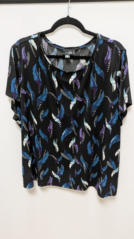 east 5th essentials Black Feather Print Blouse