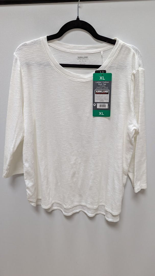 Kirkland Signature White Ladies' Cotton Slub Tee