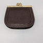 Gucci Brown Leather GG Kiss Lock Coin Pouch