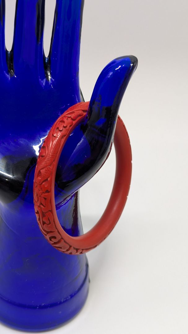 Vintage Chinese Red Carved Bangle Bracelet