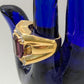 Gold Blue/Purple Thick Gemstone Cocktail Ring