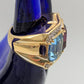 Gold Blue/Purple Thick Gemstone Cocktail Ring