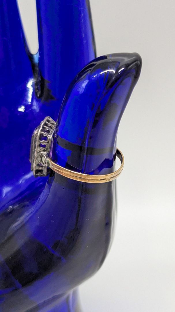 Gold/Purple Square Gemstone Ring