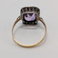 Gold/Purple Square Gemstone Ring