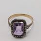 Gold/Purple Square Gemstone Ring