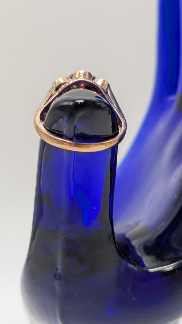 14K Gold/Purple Flower Gemstone Cluster Ring