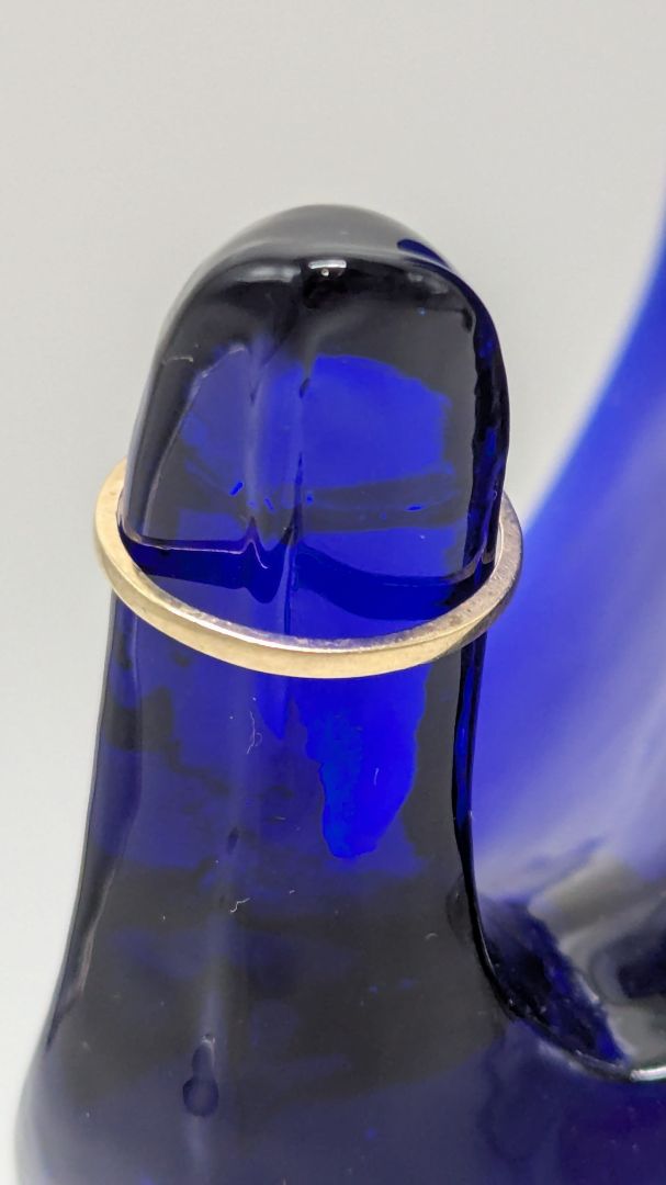 Gold/White Thin Simple 3-Gemstone Ring