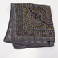 Dark Grey Paisley Printed Large Handkerchief
