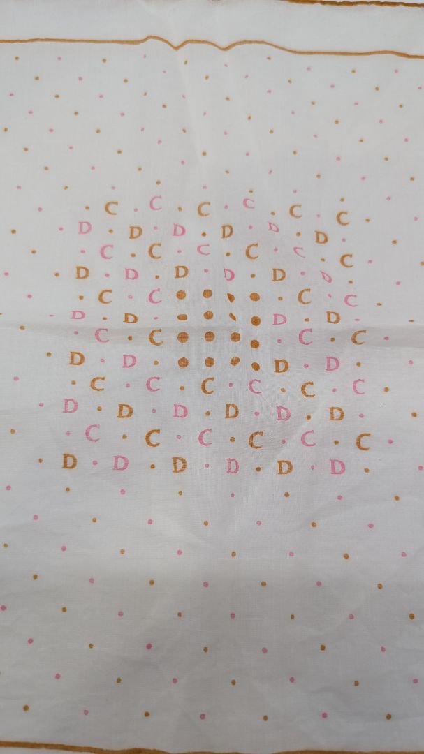 Christian Dior White/Orange Polka-Dot Handkerchief