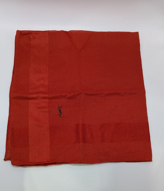 YSL Red Square Bordered Scarf