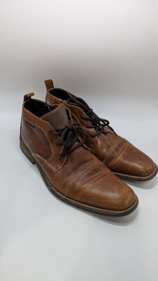 Steve Madden Men's Brown Kramerr Leather Chukka Boots