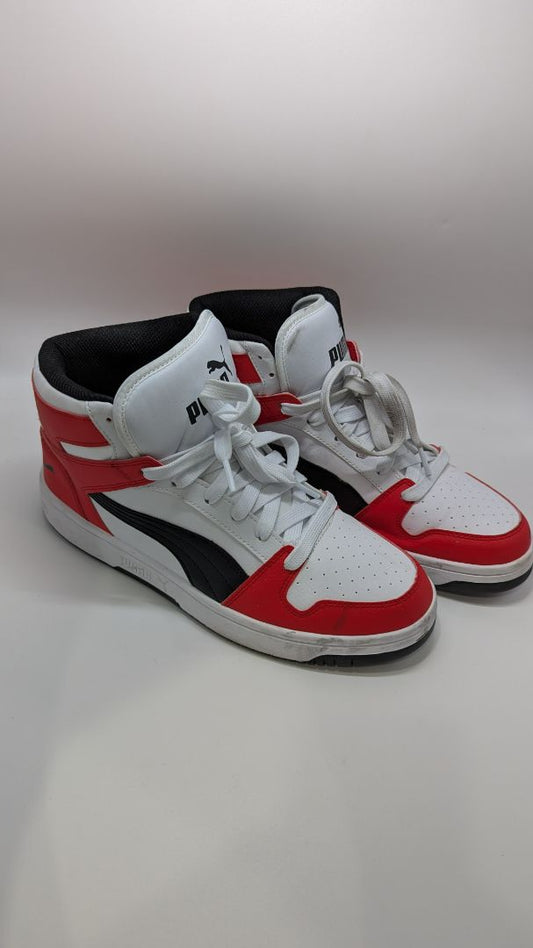PUMA Men's Red/White/Black Rebound Layout Mid-Top Sneaker