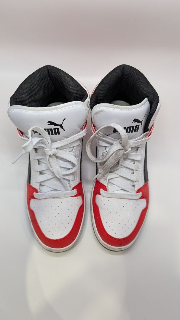 PUMA Men's Red/White/Black Rebound Layout Mid-Top Sneaker