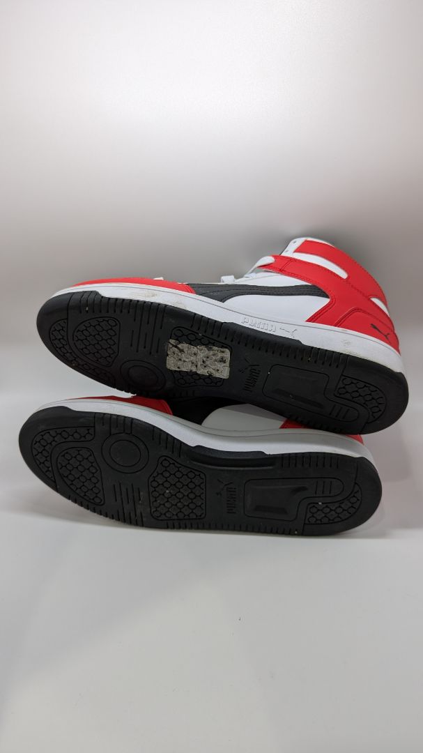 PUMA Men's Red/White/Black Rebound Layout Mid-Top Sneaker