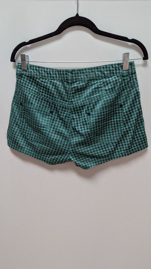 DIESEL Teal/Black Houndstooth Casual Shorts