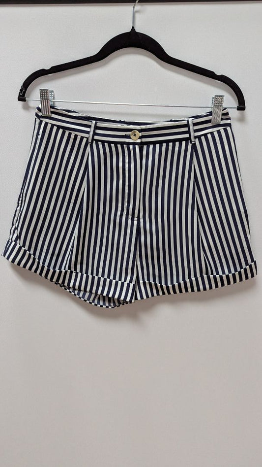 Forever 21 Navy/White Striped Cuffed Shorts