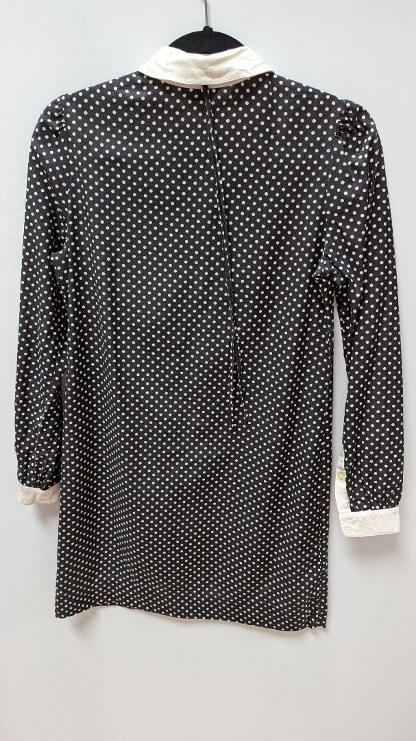 Original Penguin Black Polka-Dot Silk-Blend Shift Dress