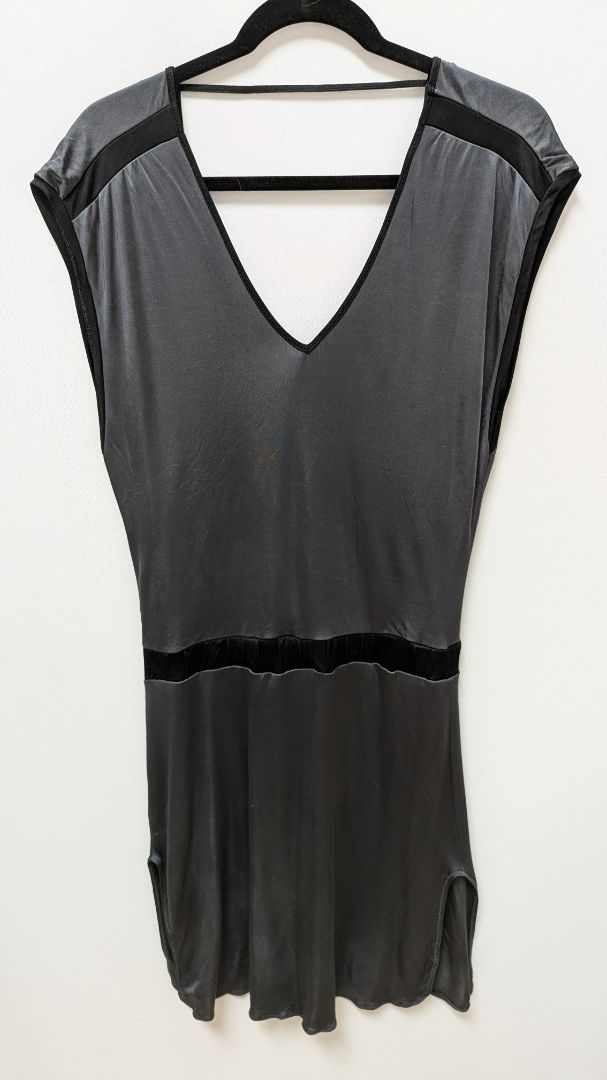 DIESEL Dark Grey Drop-Waist Split-Hem Mini Dress