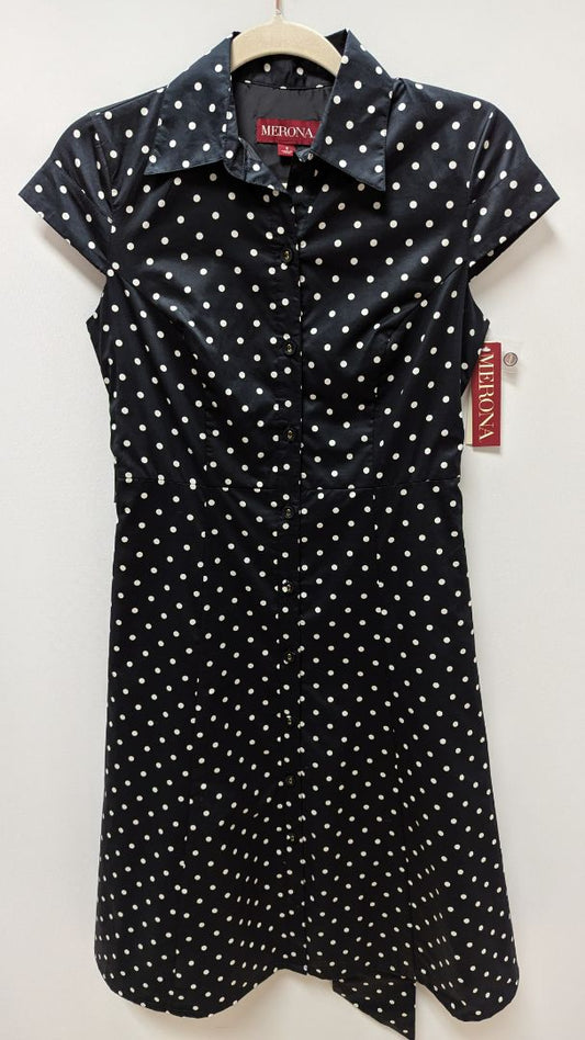 Merona Navy/White Polka-Dot Button-Down Dress