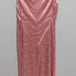 Vintage Light Pink Floral Satin Maxi Dress