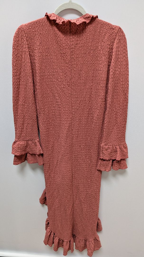 Dusty Rose Pink Boho High-Low Ruched Dress