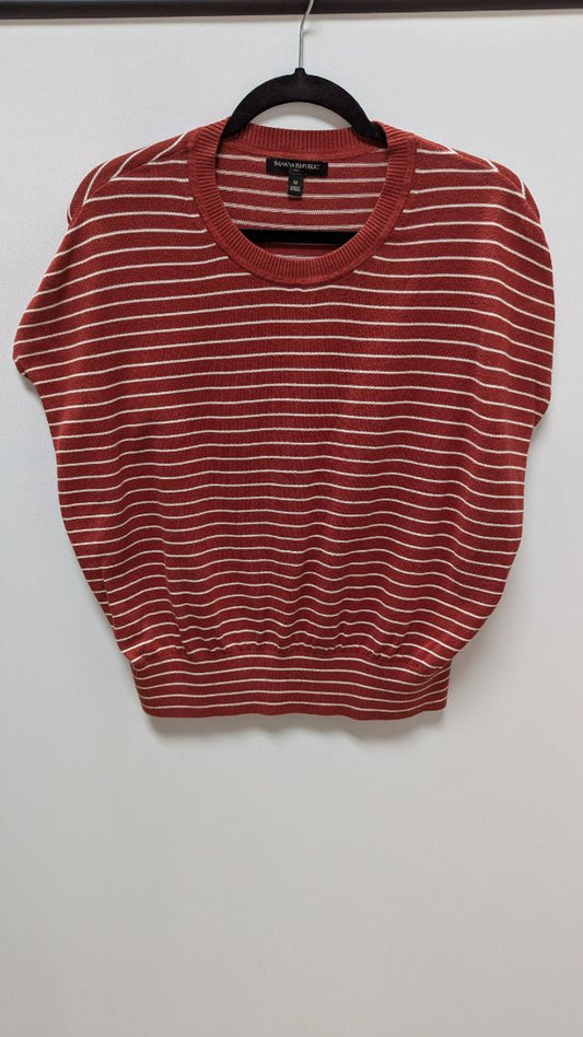Banana Republic Dark Red/White Striped Sweater Vest