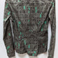 DIESEL Dark Grey/Turquoise Printed Button-Down Blouse