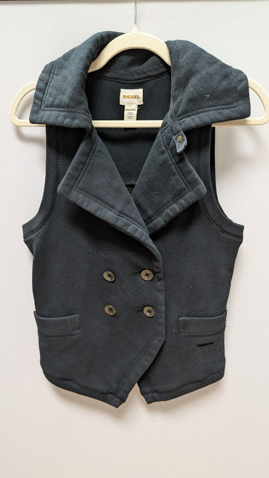 DIESEL Navy 4-Button Knit Vest