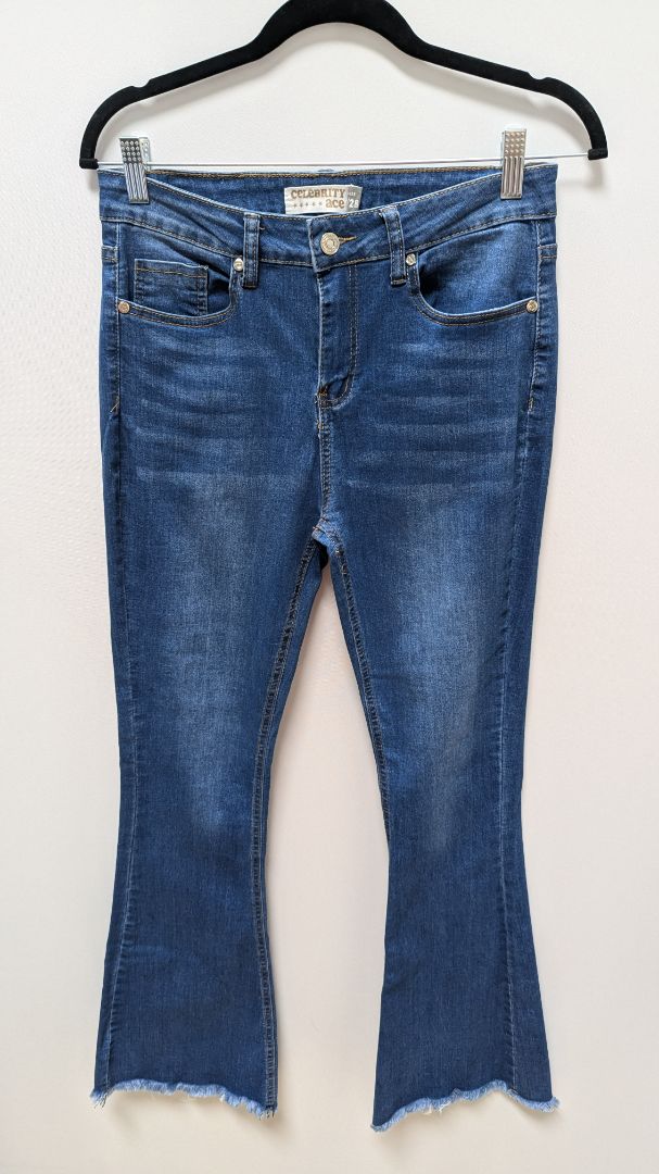 Celebrity Ace Medium Wash Distressed Flared Jeans
