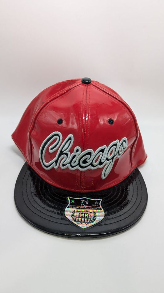 MR GORRA Red PVC Leather "Chicago" Hat