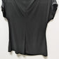 dressbarn Black Rhinestone Zipper Shoulder Blouse