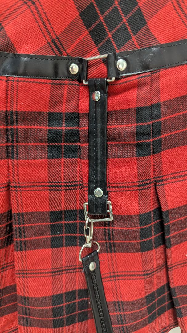 Body Rage Red/Black Plaid Costume Skirt with Suspenders – Recycled Threads