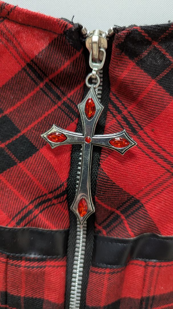 Body Rage Red/Black Plaid Costume Skirt with Suspenders – Recycled Threads