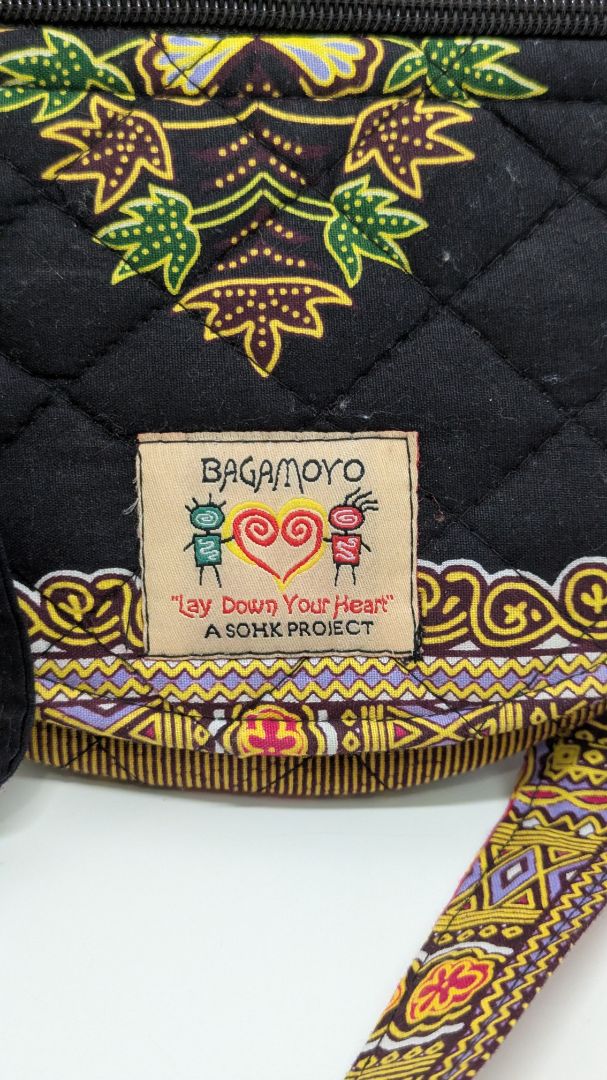 Bagamoyo Black Quilted Crossbody Purse