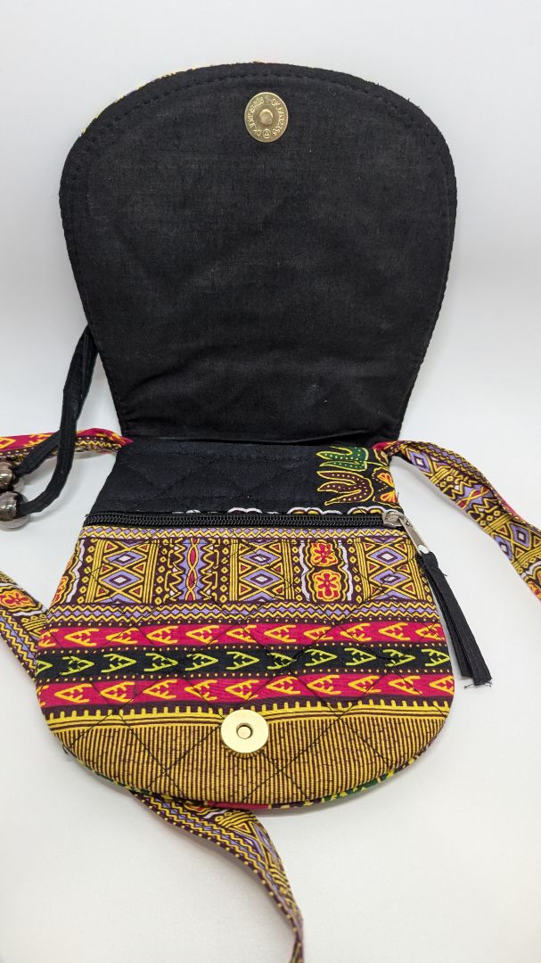Bagamoyo Black Quilted Crossbody Purse