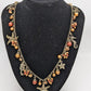 Bronze-Tone Orange Beaded Nautical Necklace
