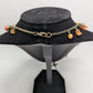Bronze-Tone Orange Beaded Nautical Necklace