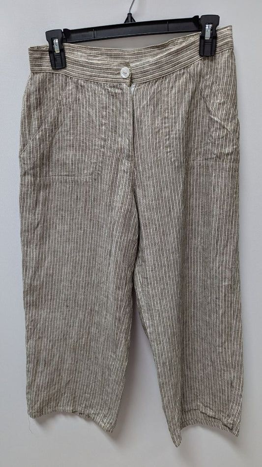 Chico's Light Brown Striped Linen Casual Pants