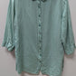 Soft Surroundings Light Blue Linen Drawstring Button-Down Blouse
