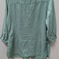 Soft Surroundings Light Blue Linen Drawstring Button-Down Blouse