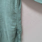 Soft Surroundings Light Blue Linen Drawstring Button-Down Blouse